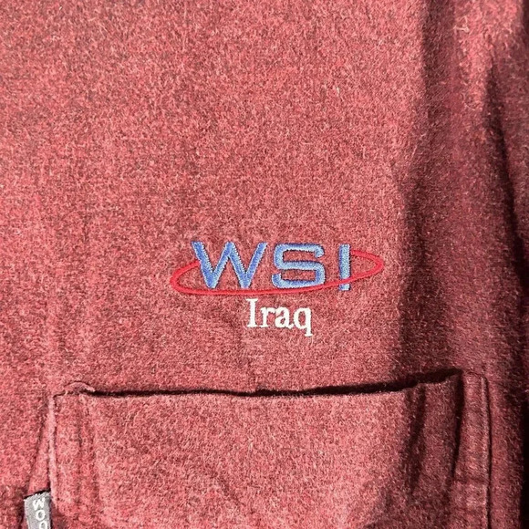 Woolrich Shirt Men's Medium Ruby Heather 100% Cotton Button Up WSI Iraq - Picture 4 of 10